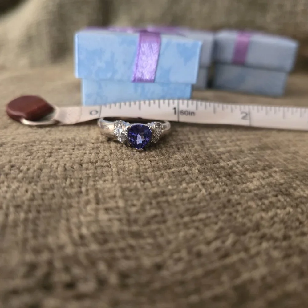 Blue Tanzanite Ring, 925 silver, size 10 - Picture 5 of 6